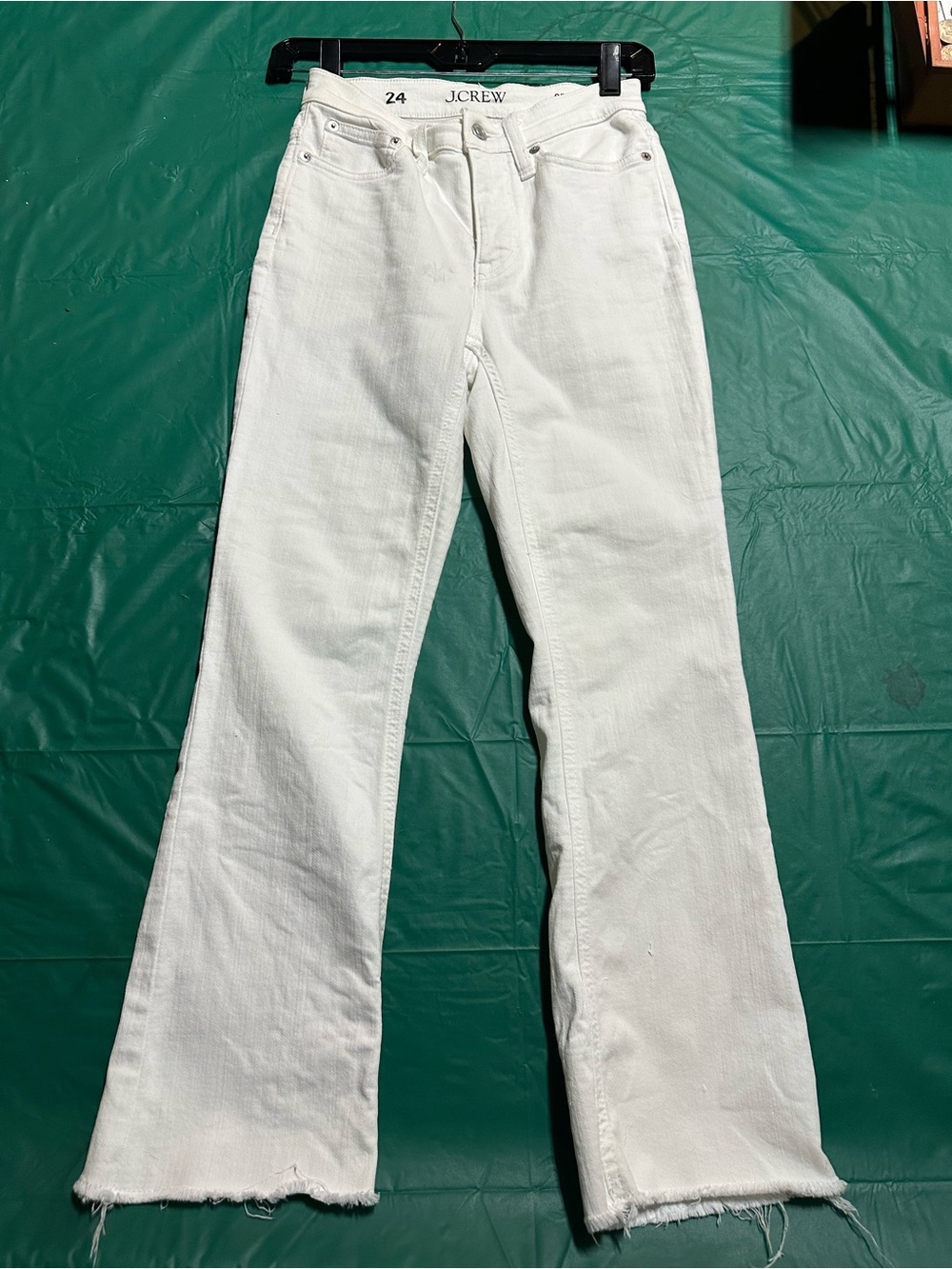 J. Crew Women's White Boot Cut Straight Jeans